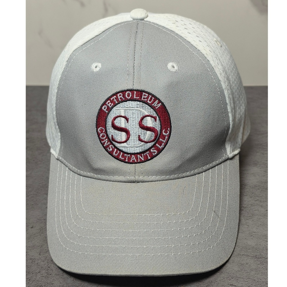 Petroleum Consultants LLC Tyler Texas Mesh Back Hat Grey White Adjustable Cap